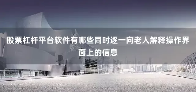 股票杠杆平台软件有哪些同时逐一向老人解释操作界面上的信息
